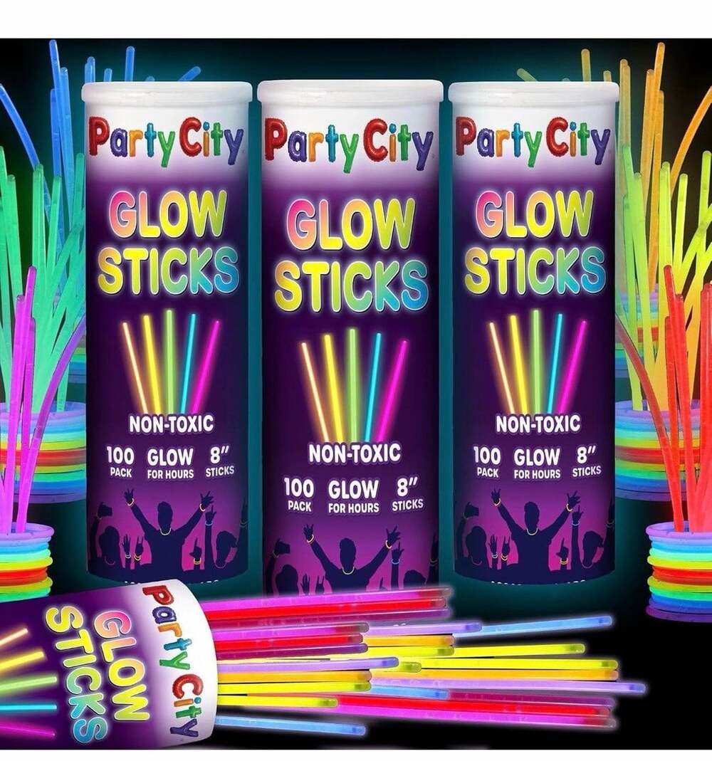 Party City 300 Glow Sticks Bulk Party Pack 8”– Neon Glow